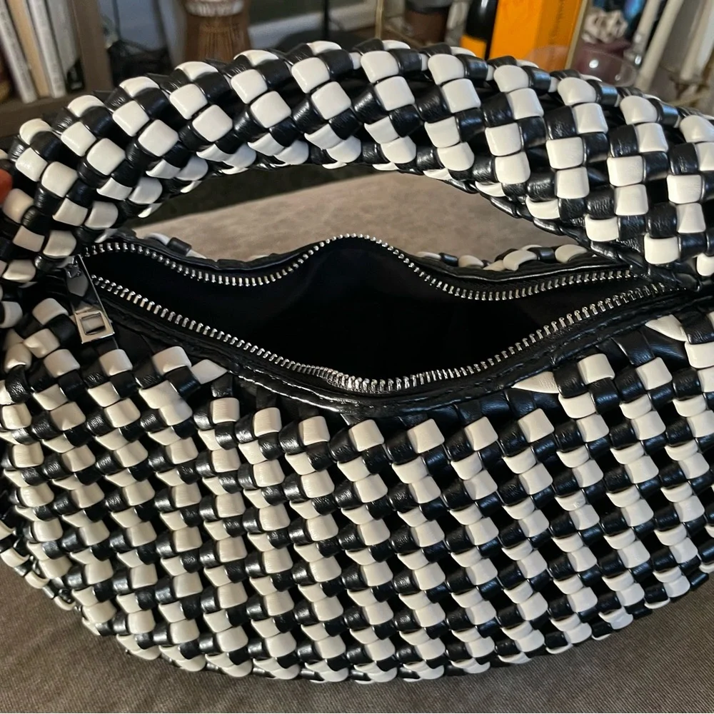 Sincerely Jules Black and White Woven Bag - Picture 3 of 8